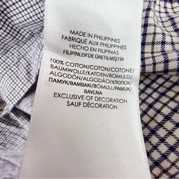 Polo Ralph Lauren Plaid Button Down Shirt XXL Blue White Long Sleeve Classic Fit - Picture 8 of 8
